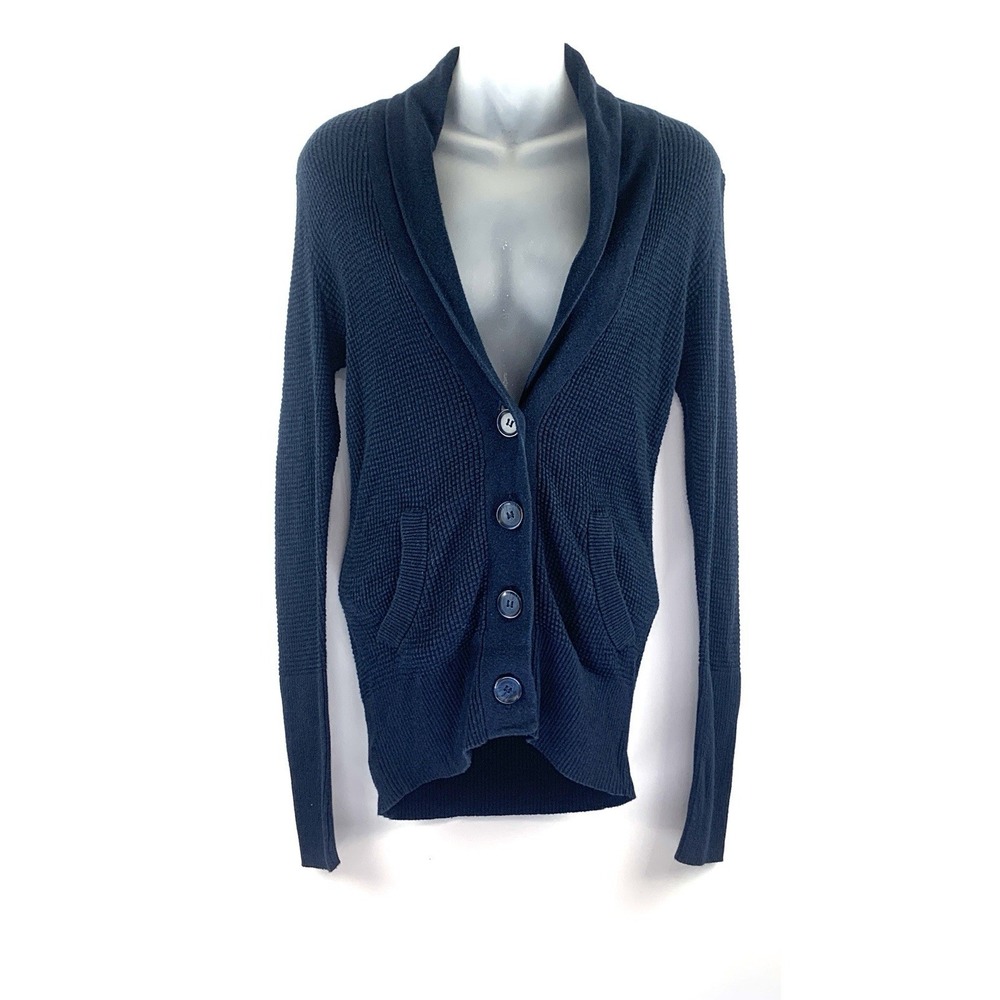American Eagle Outfitters Waffle-knit Cardigan Shawl Collar Slim Fit Y2K- Size M